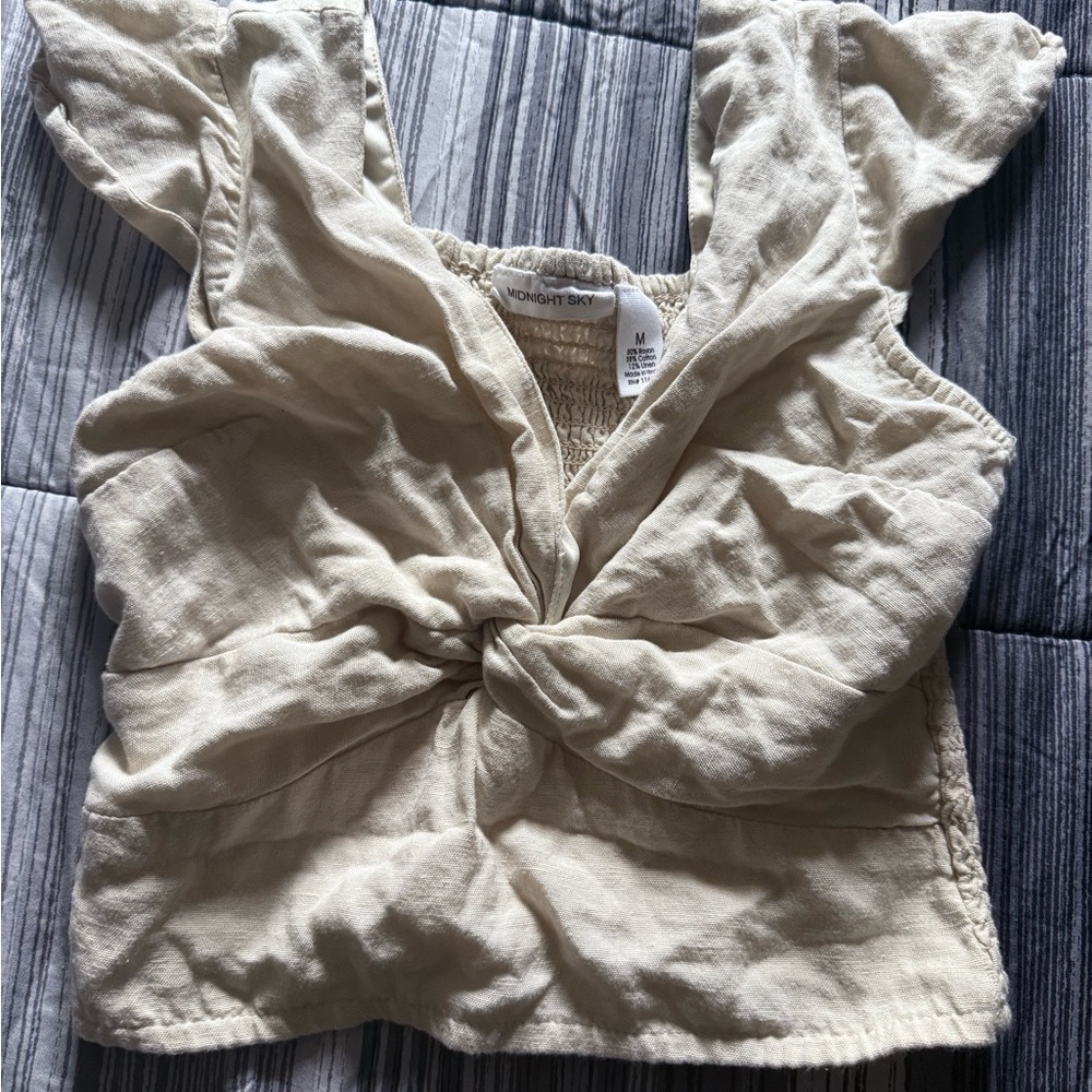 Women's Cream Crop Top